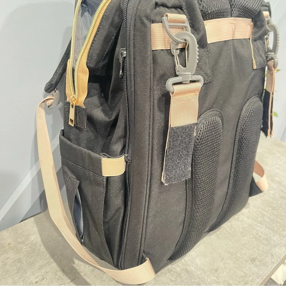 Black and Tan Diaper Bag